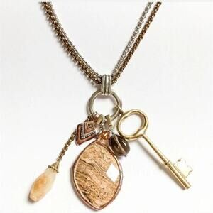 SILPADA Hold the Key Charm Necklace N3340 Sterling Brass‎ 28” SILPADA new!!